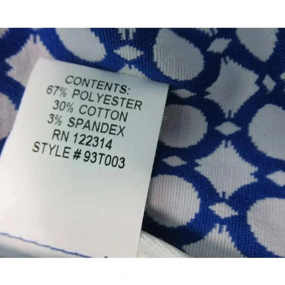 PEACE of CLOTH Jillian Geometric Pattern Blazer Blue White Size Med RARE - Picture 7 of 12